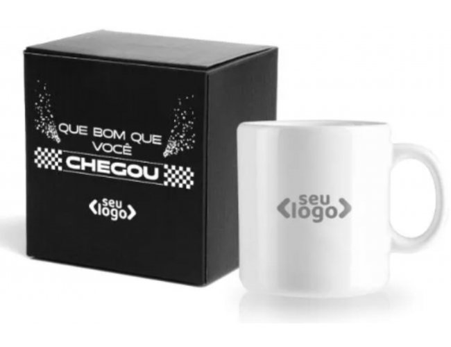 Caneca Em Cermica Branca 270 Ml Com Caixa Modelo INF 41270