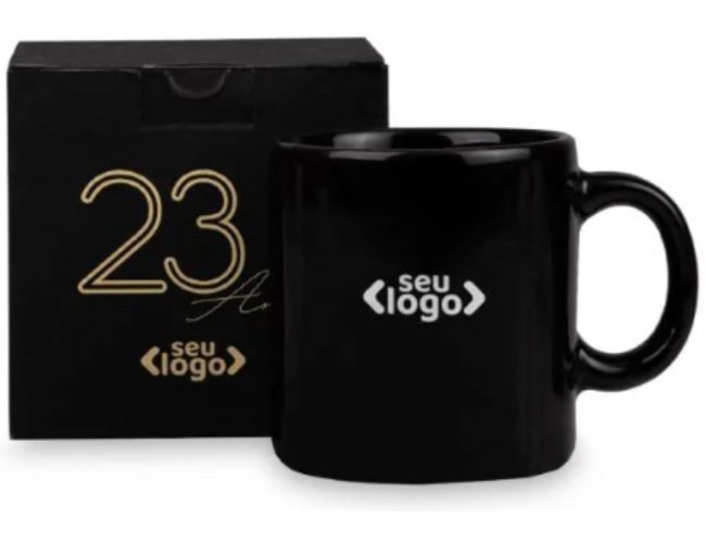 Caneca Em Cermica Preta - 270Ml Modelo INF 41271